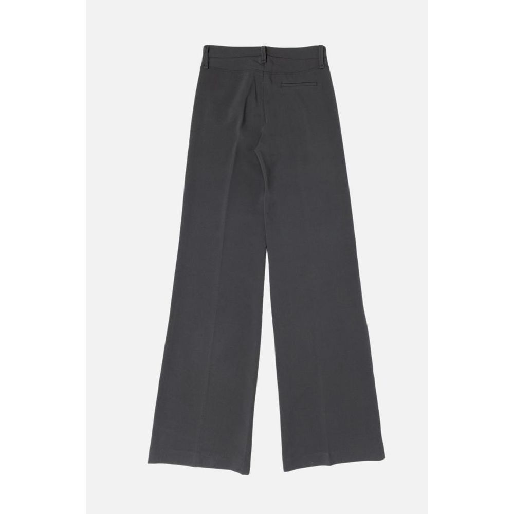 Gray Polyester Casual Pants