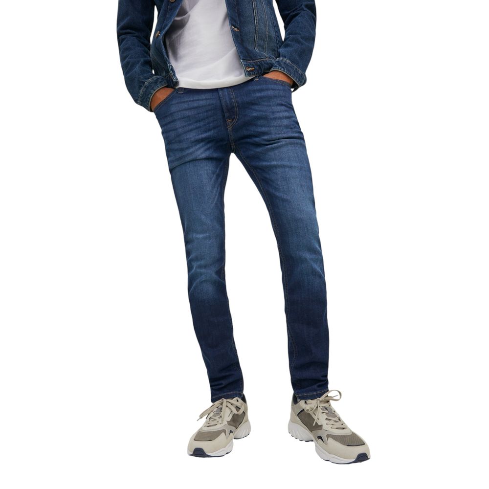 Blue Cotton Skinny Jeans