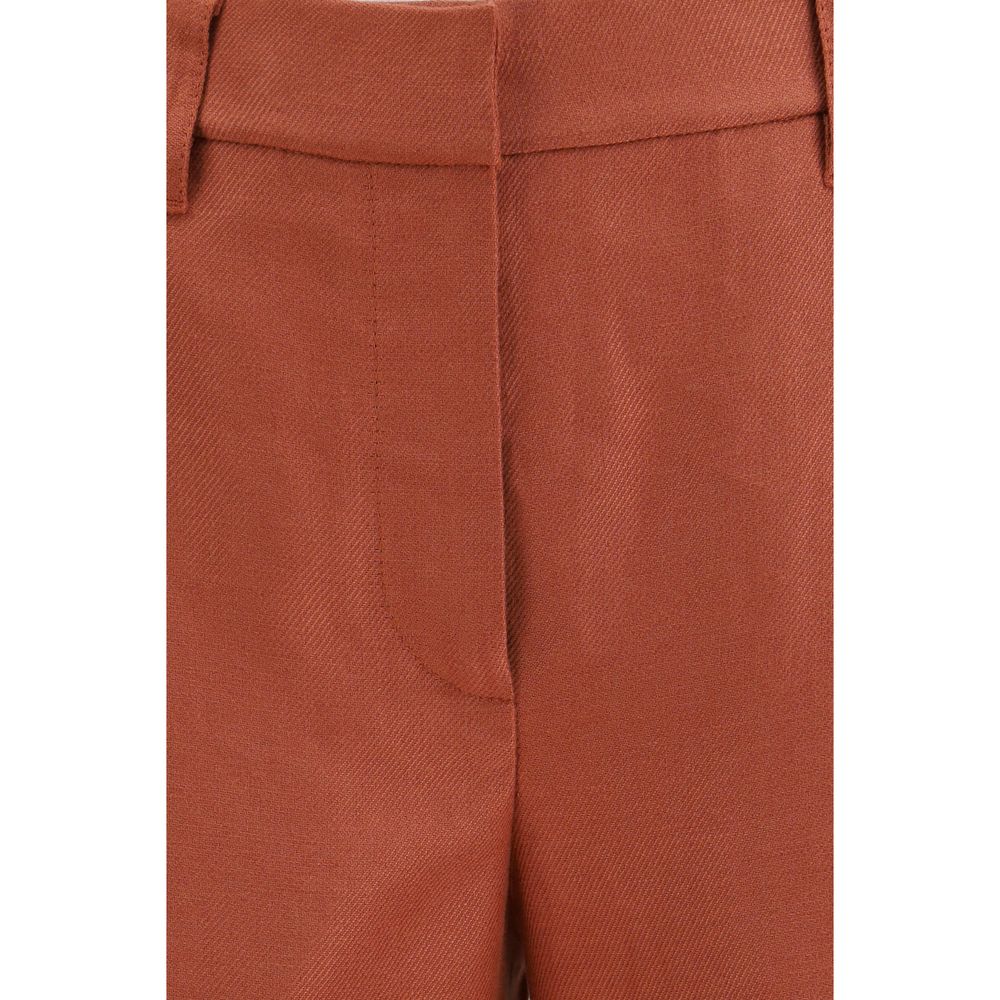 Red Linen Casual Pants