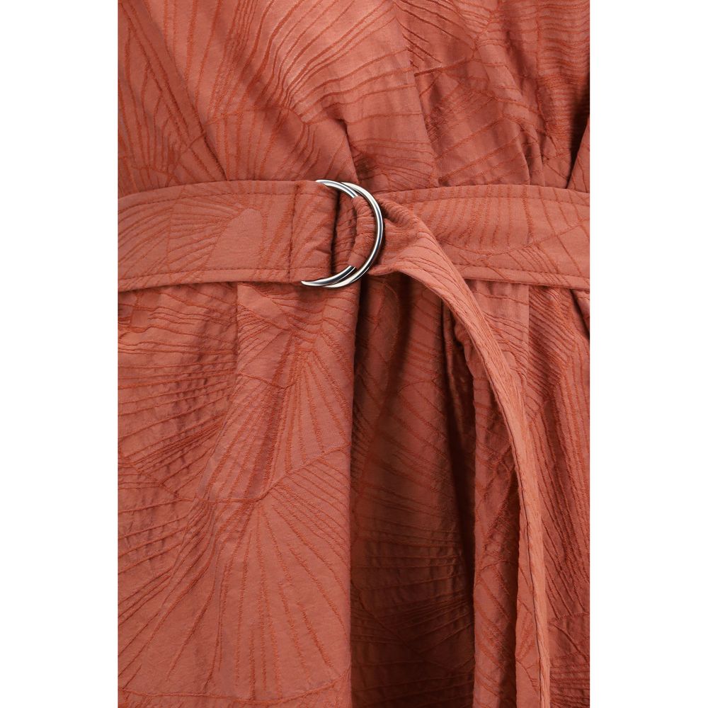 Red Cotton Casual Dress