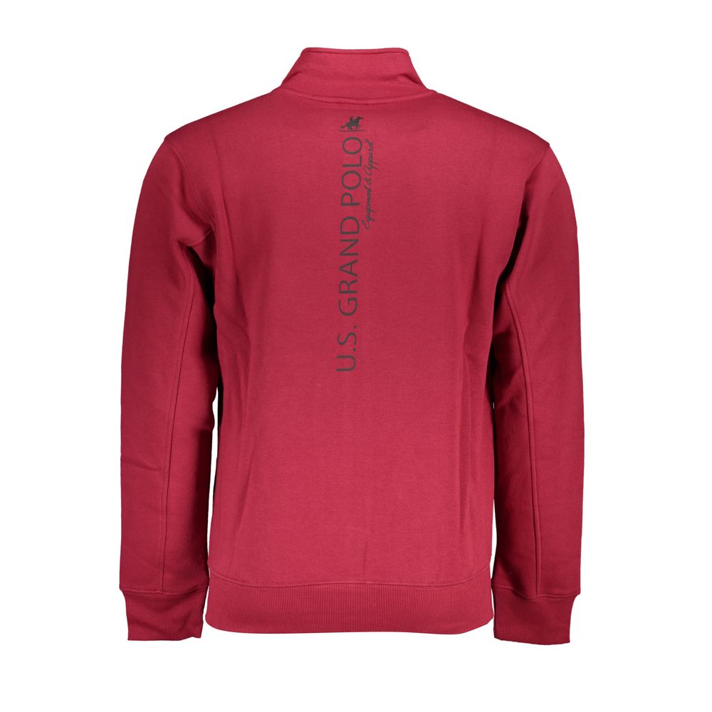 Red Cotton Men Sweatshirt