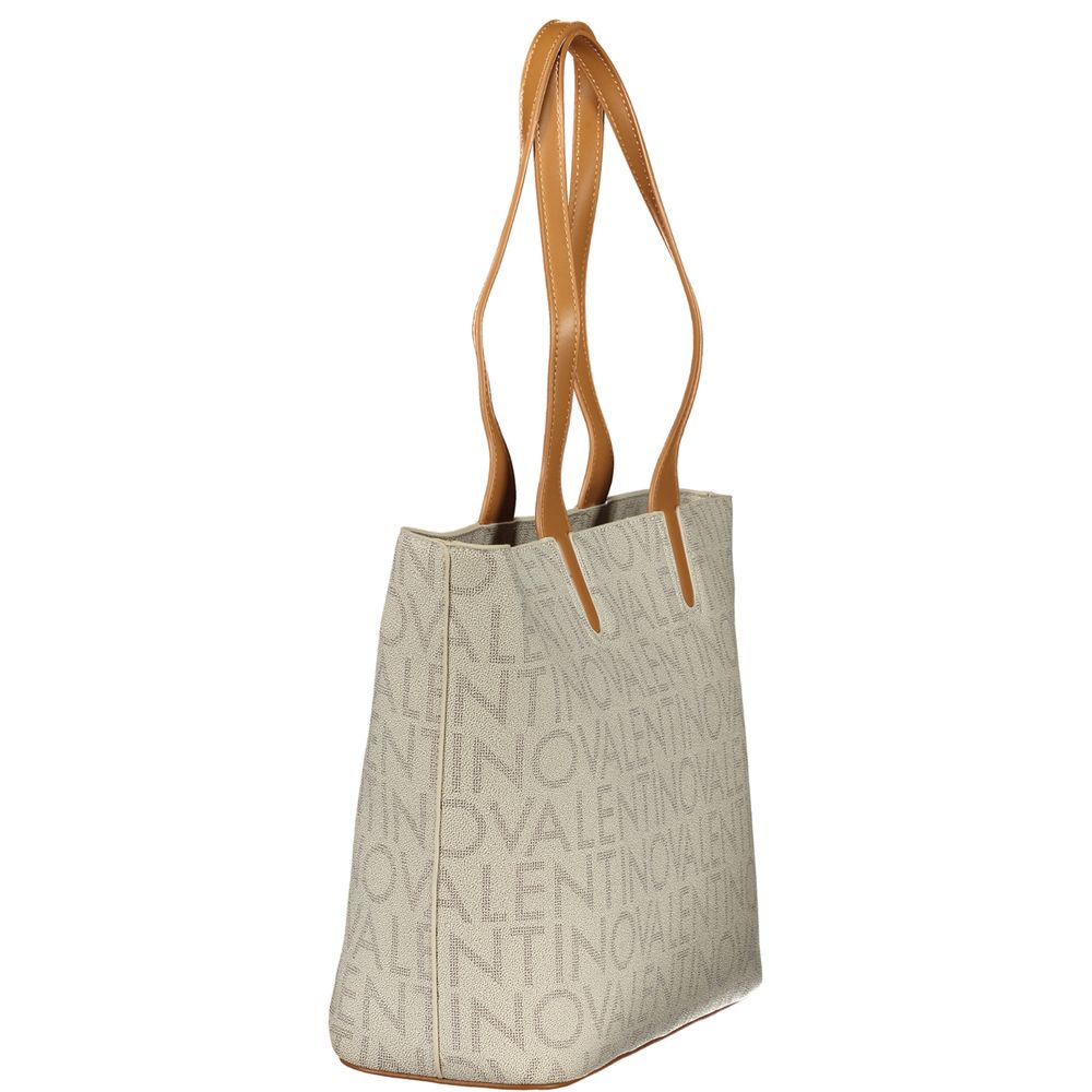 Beige Polyurethane Womens Bag