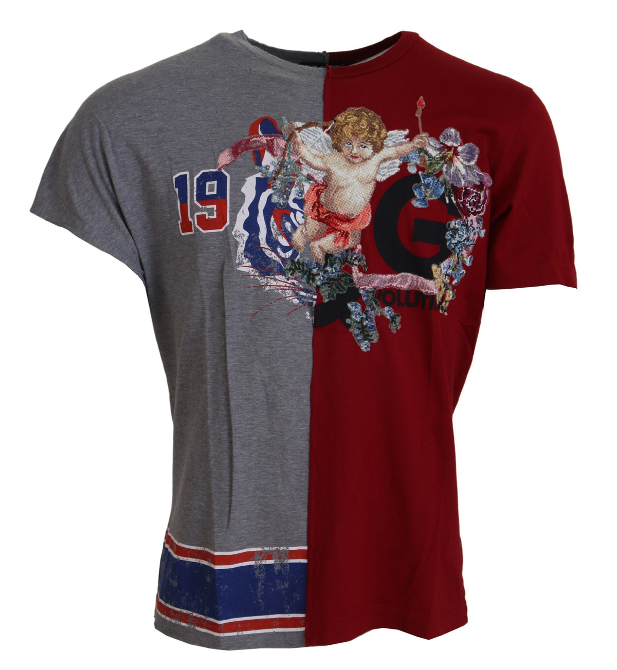 Red Gray Two Model DG Angel Crewneck T-shirt