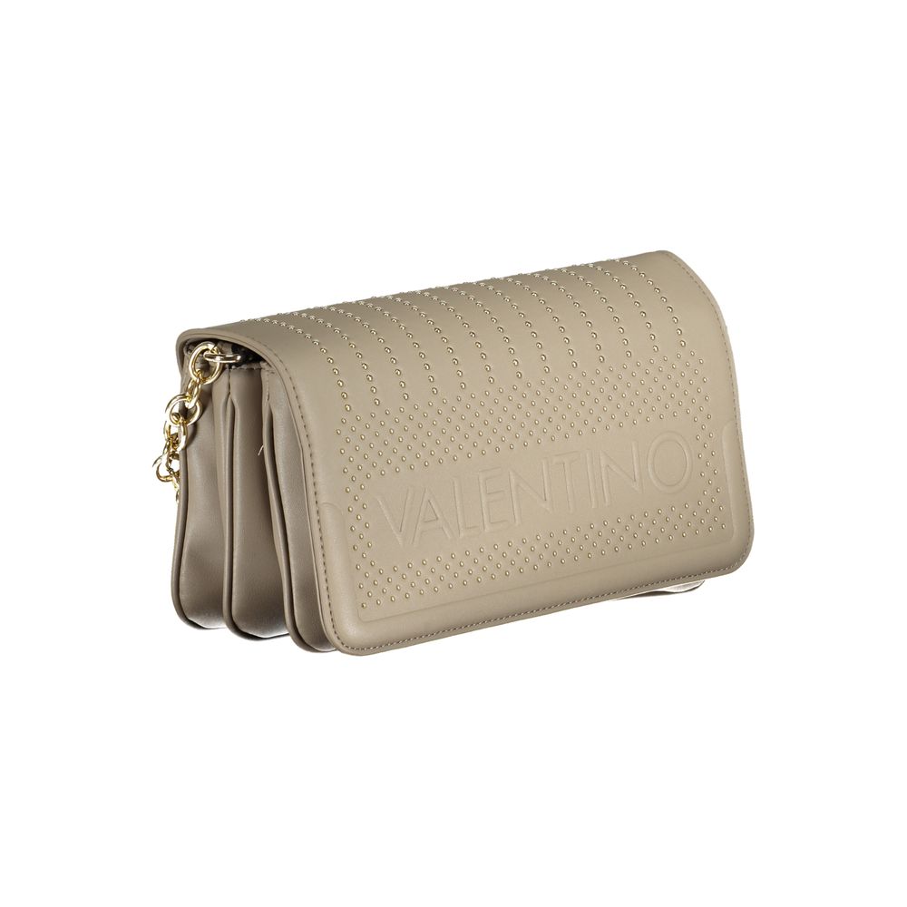 Beige Polyurethane Women Bag