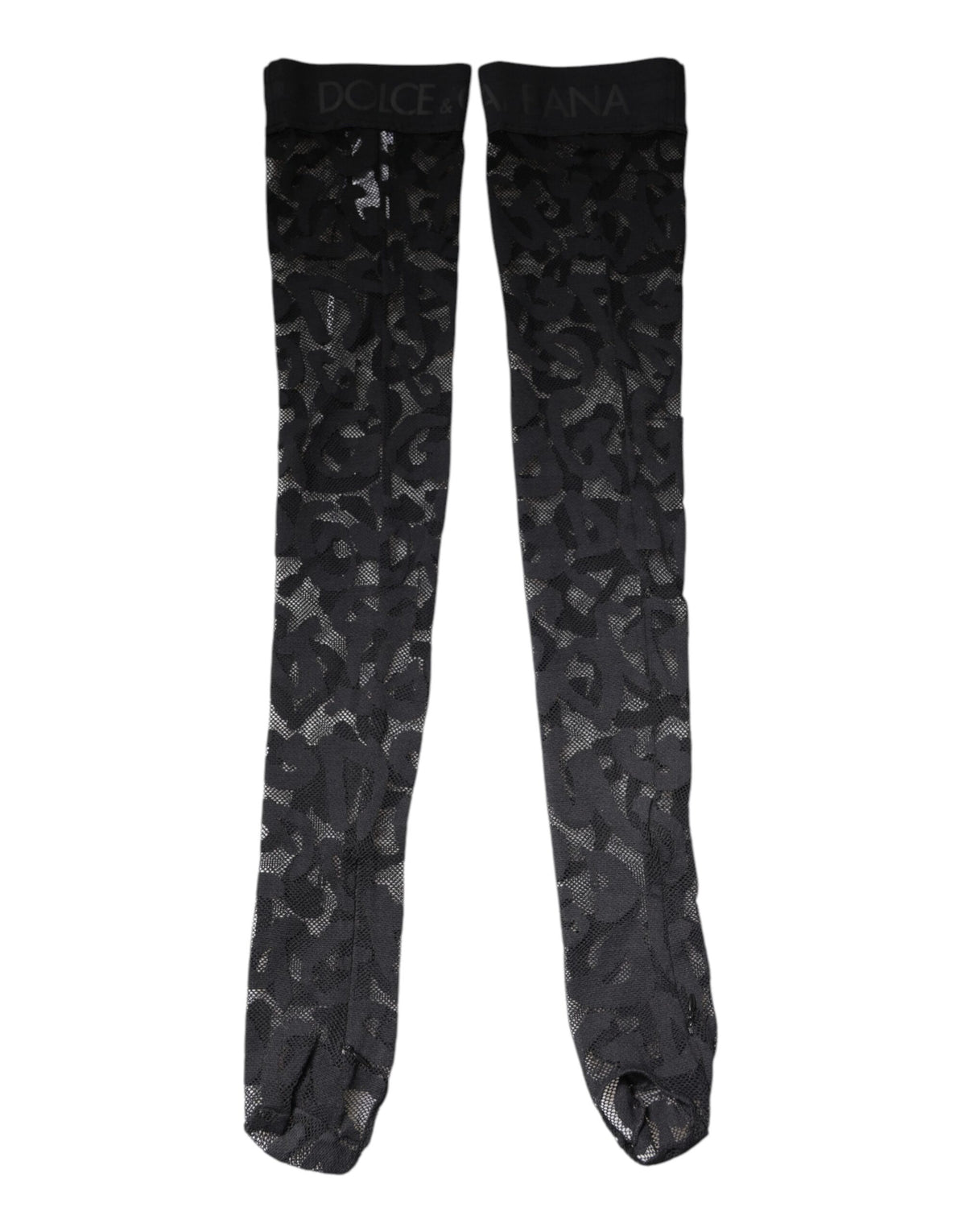 Black Floral Lace Cotton Stretch Stockings Socks