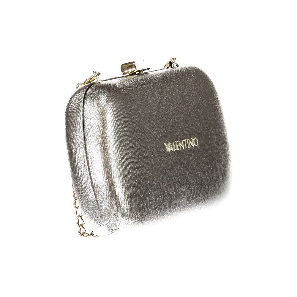 Silver Polyurethane Women's Bag