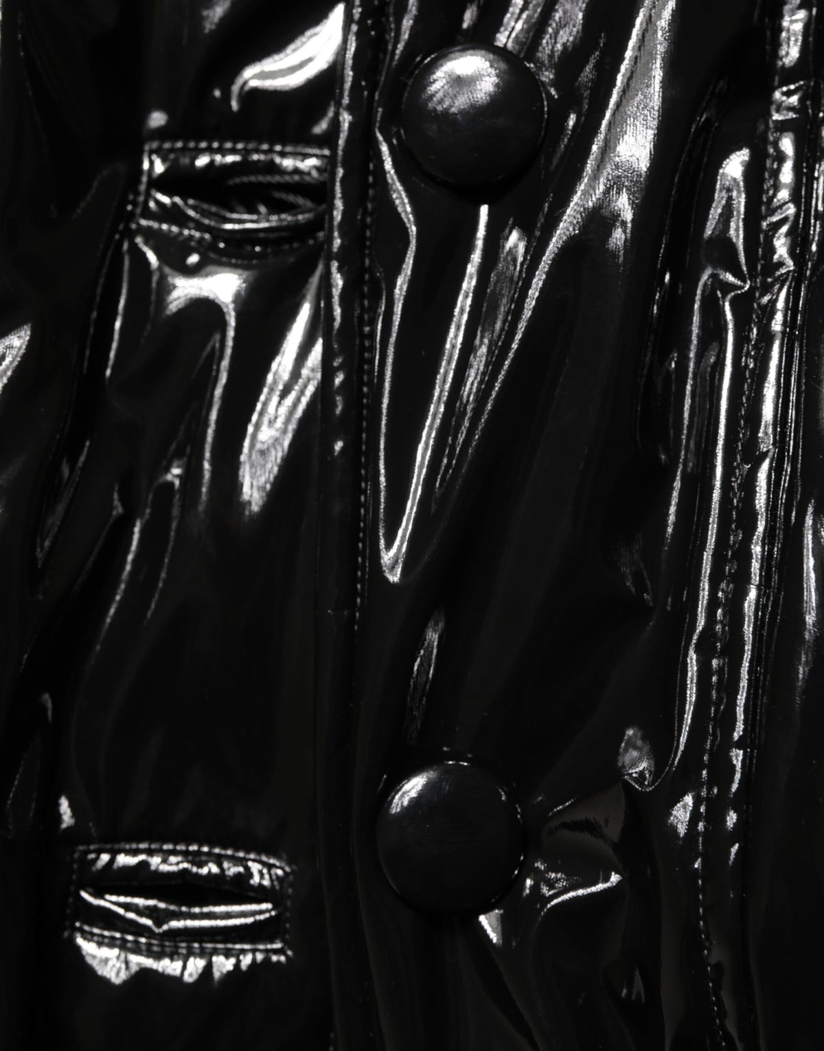 Polyester Black Quilted Puffer Coat Jacket