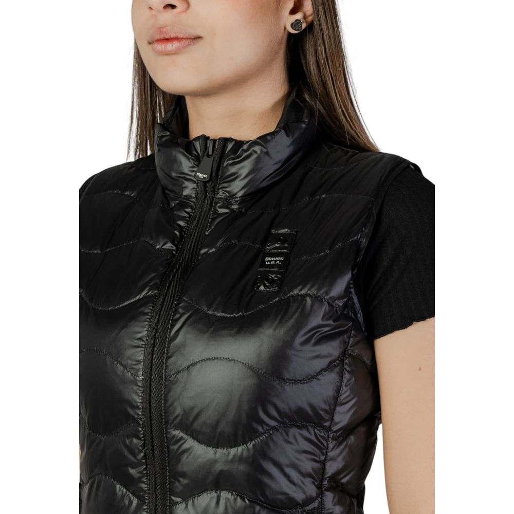 Black Polyamide Sleeveless Jacket