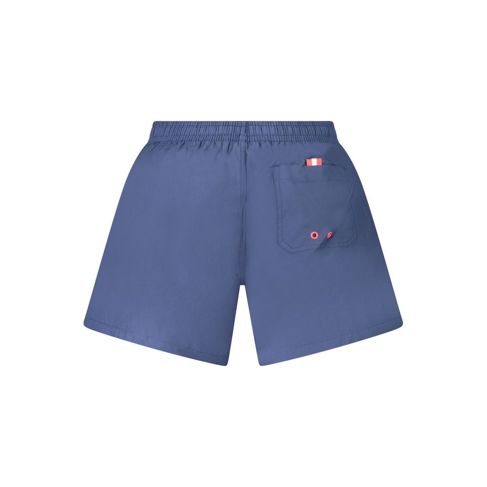Blue Nylon Men's Swim Boxer