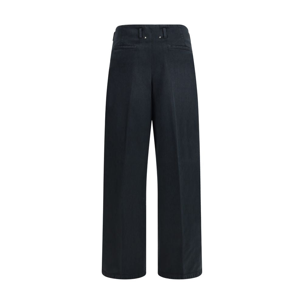 Black Cotton Casual Pants