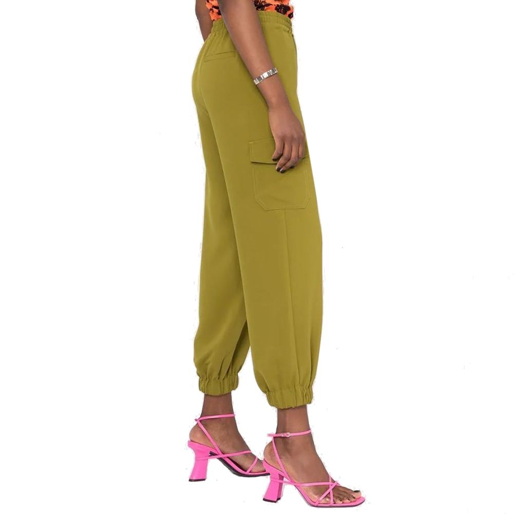 Bicolor Elastane Casual Pants