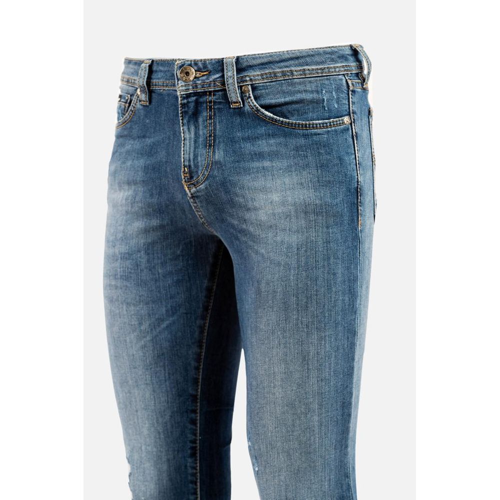Blue Cotton Slim Fit Jeans