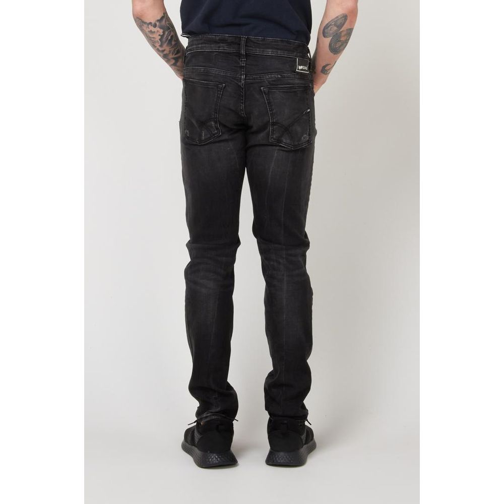 Black Cotton Slim Fit Jeans