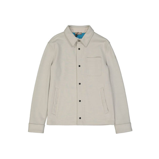 Beige Polyamide Full-Length Jacket