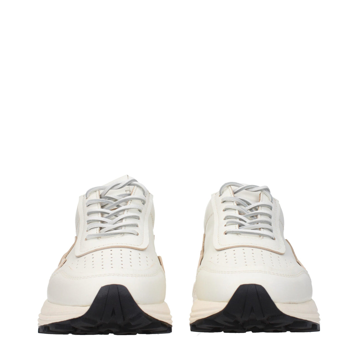 White Leather Low Top Sneakers