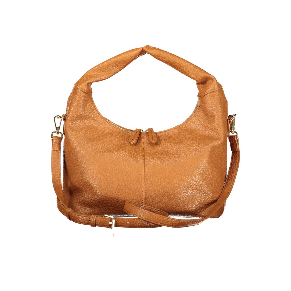 Brown Polyurethane Women's Bag