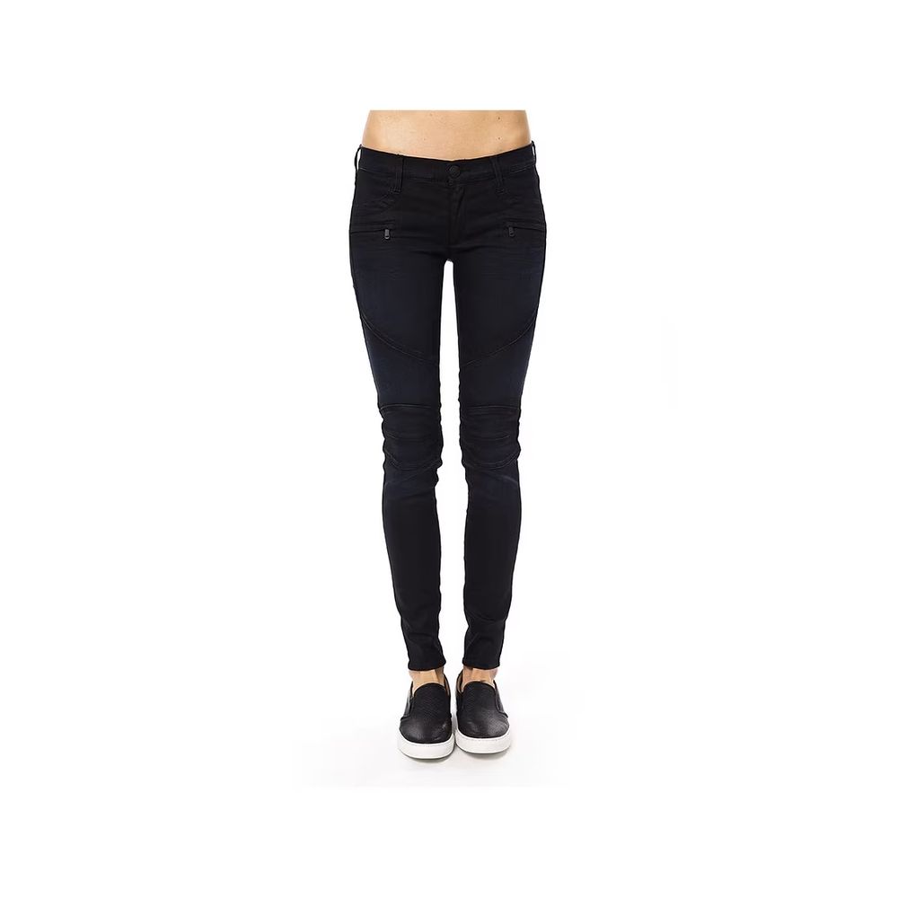 Blue Cotton Skinny Pants