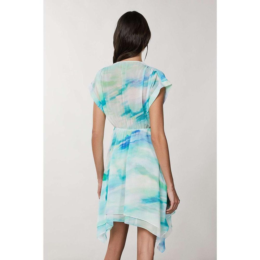 Turquoise Polyester Casual Dress