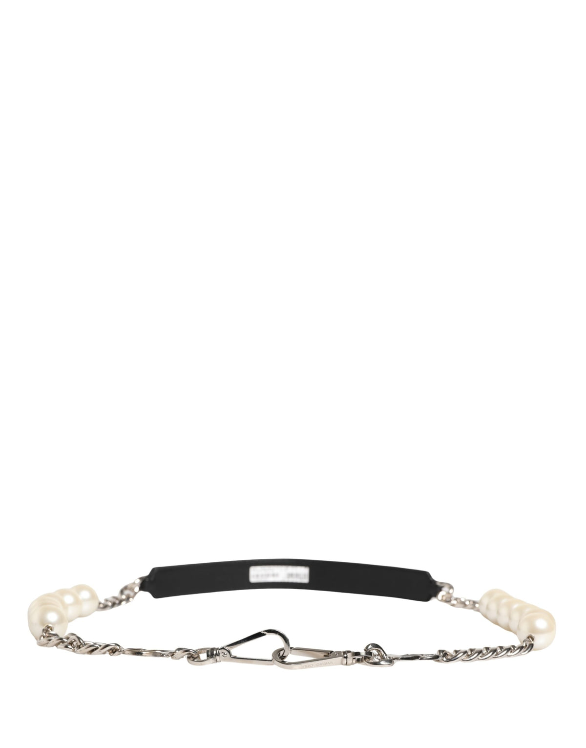 Black Leather Silver Chain Bag Accessory Shoulder Strap