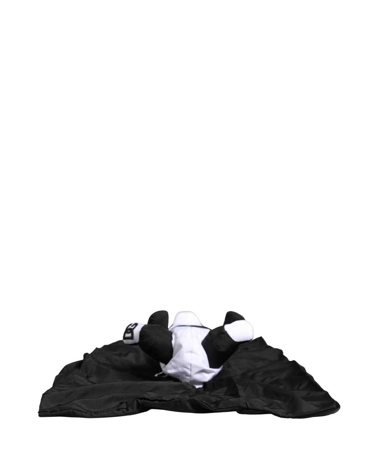 Men Black Polyester Panda Stuffed Ecobag Bag