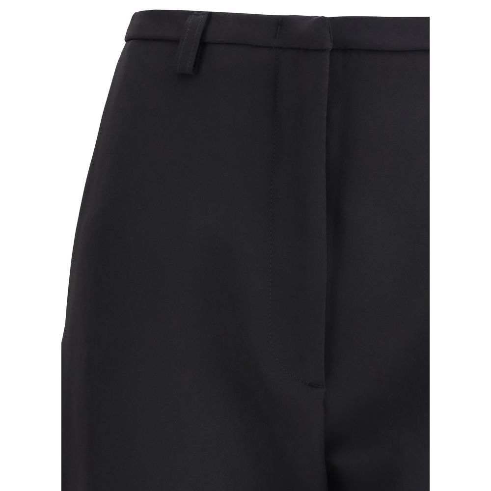 Black Polyester Skinny Pants