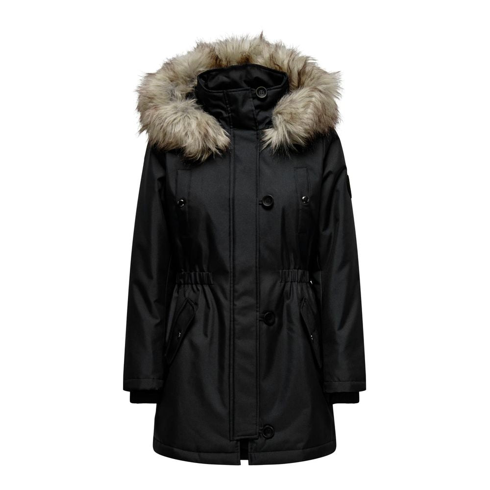 Black Polyester Parka