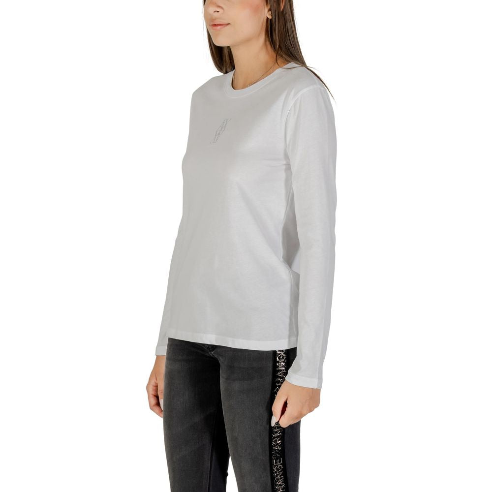 White Cotton Long Sleeve T-Shirt