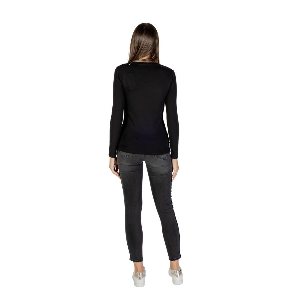 Black Cotton Long Sleeve T-Shirt