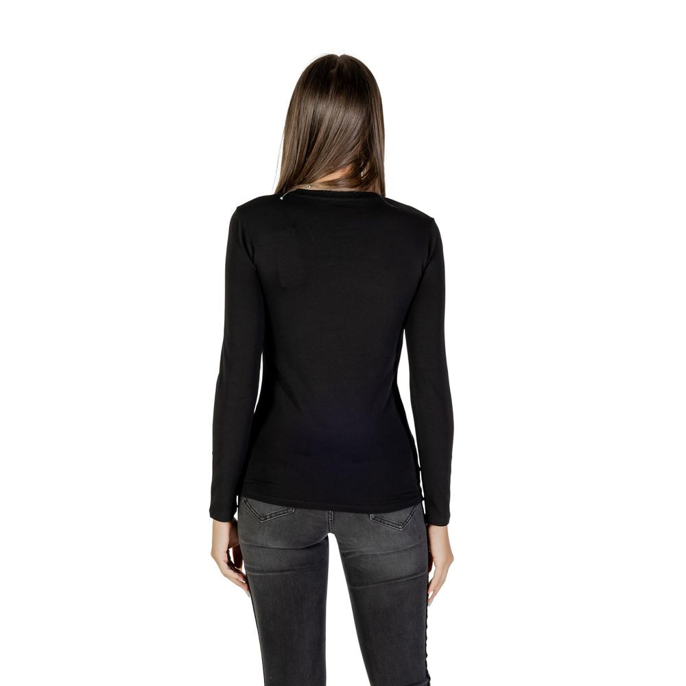 Black Cotton Long Sleeve T-Shirt