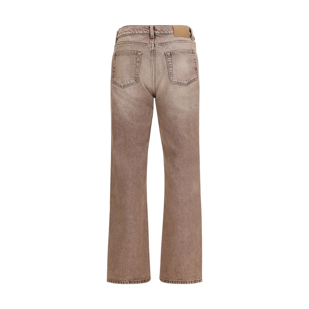 Red Cotton Bootcut Jeans