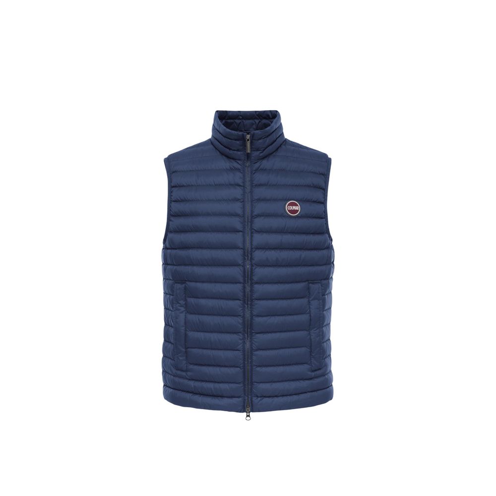 Blue Polyamide Sleeveless Jacket