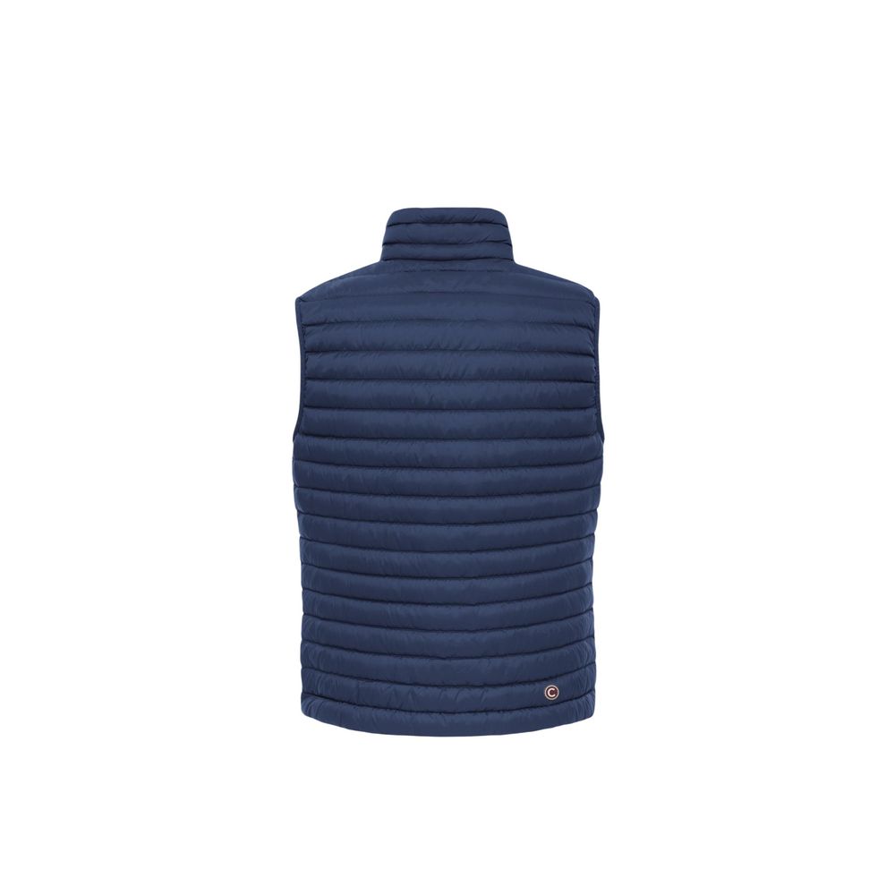 Blue Polyamide Sleeveless Jacket