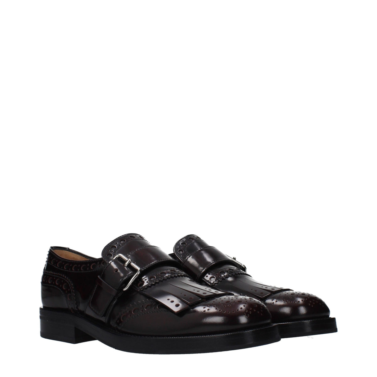Red Leather Slip-On Loafers
