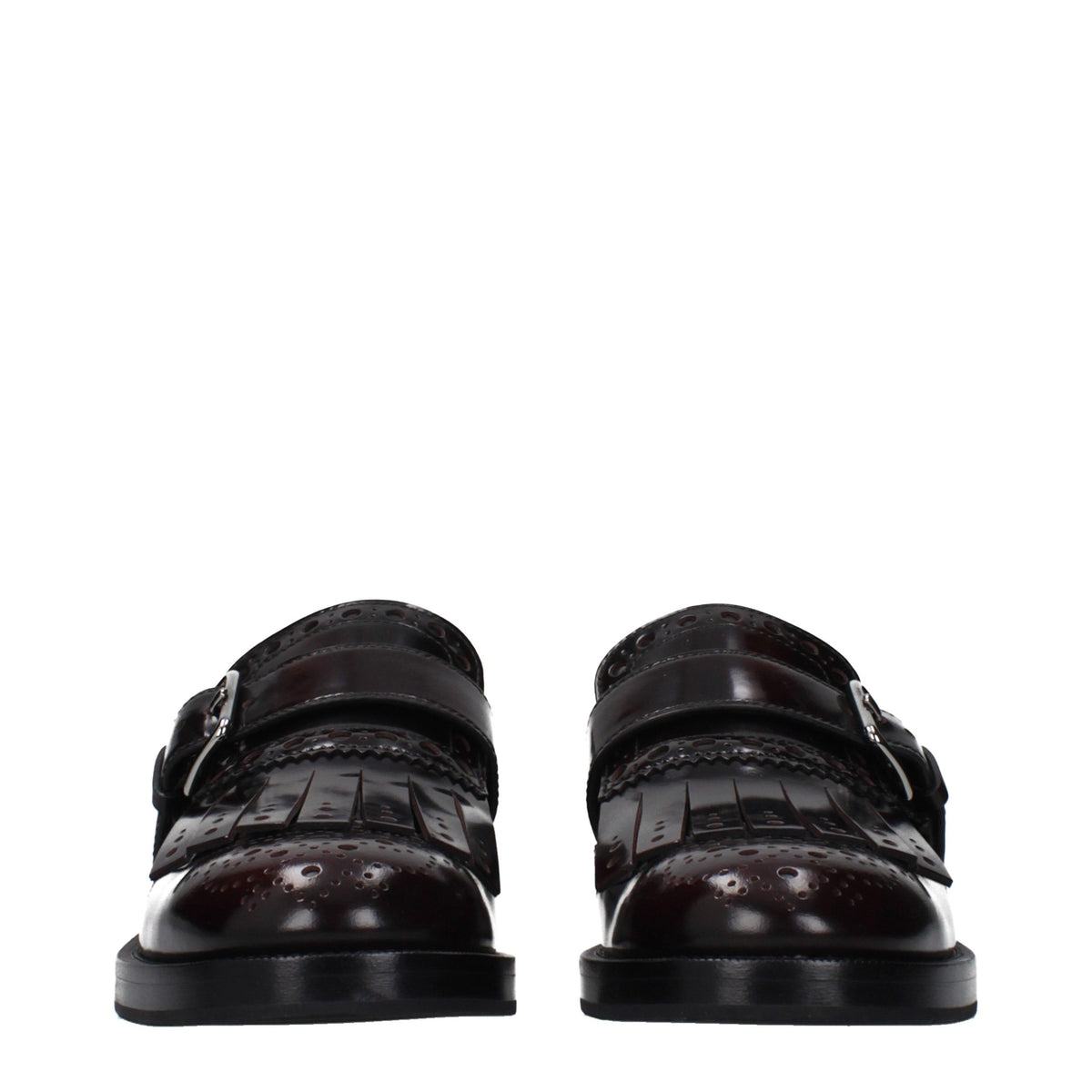 Red Leather Slip-On Loafers