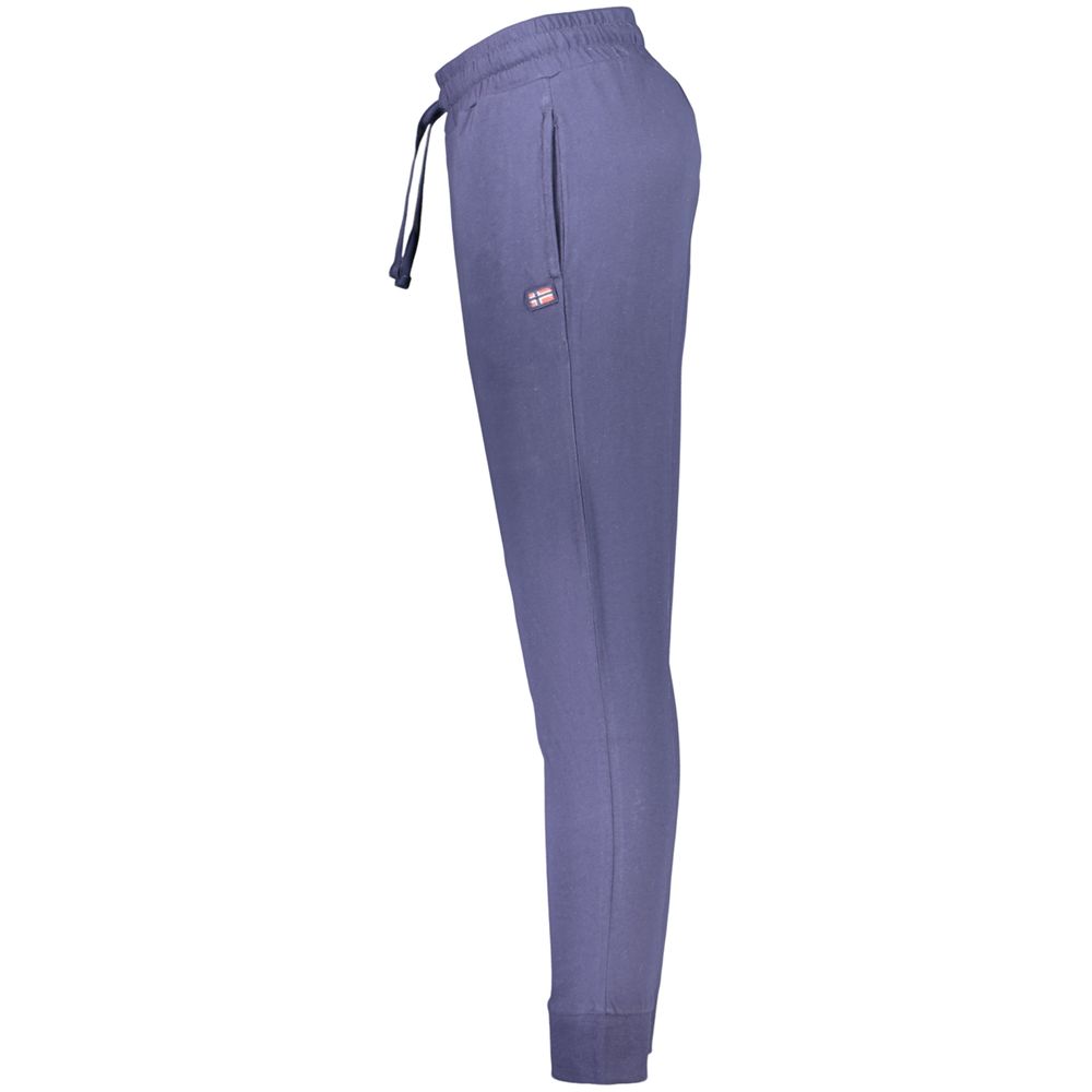 Blue Cotton Men's Track Pant