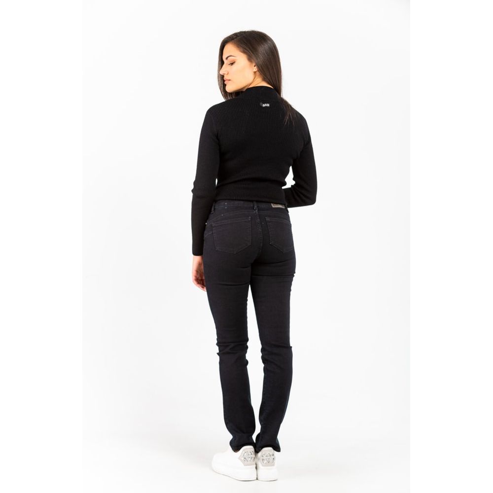 Black Cotton Slim Fit Jeans