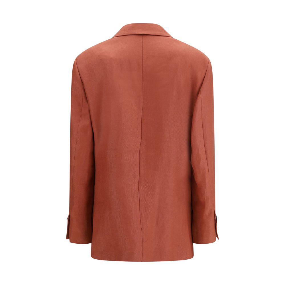 Red Linen Blazer