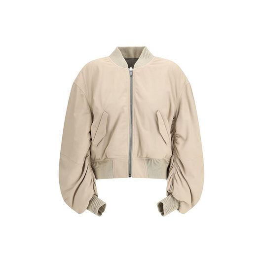 Beige Lamb Ovis Aries Bomber