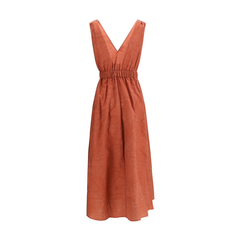 Red Cotton Casual Dress