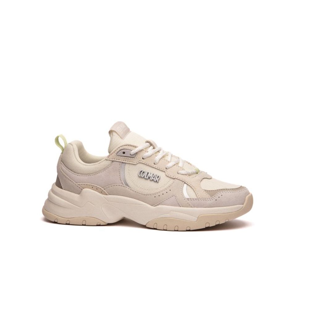White Polyester Chunky Sneakers
