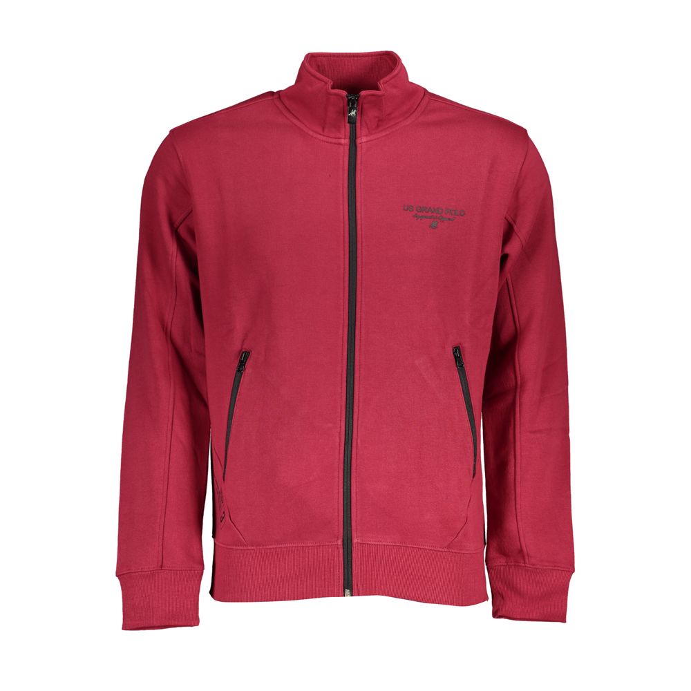 Red Cotton Men Sweatshirt