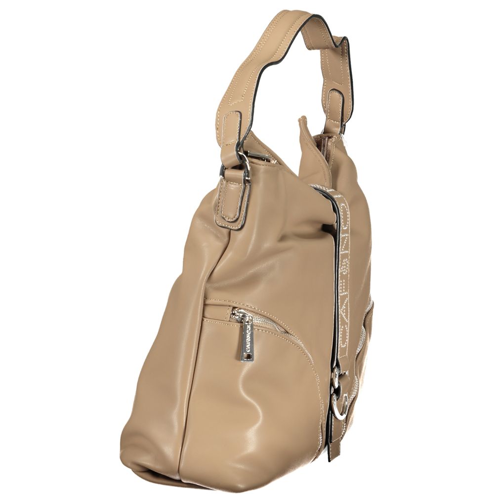 Brown Polyurethane Women's Bag