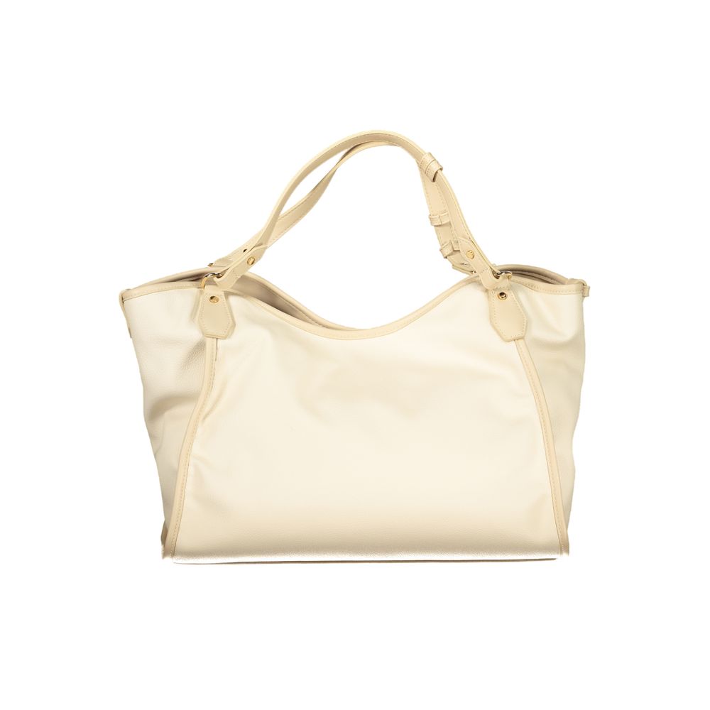 Beige Polyurethane Women Shoulder Bag
