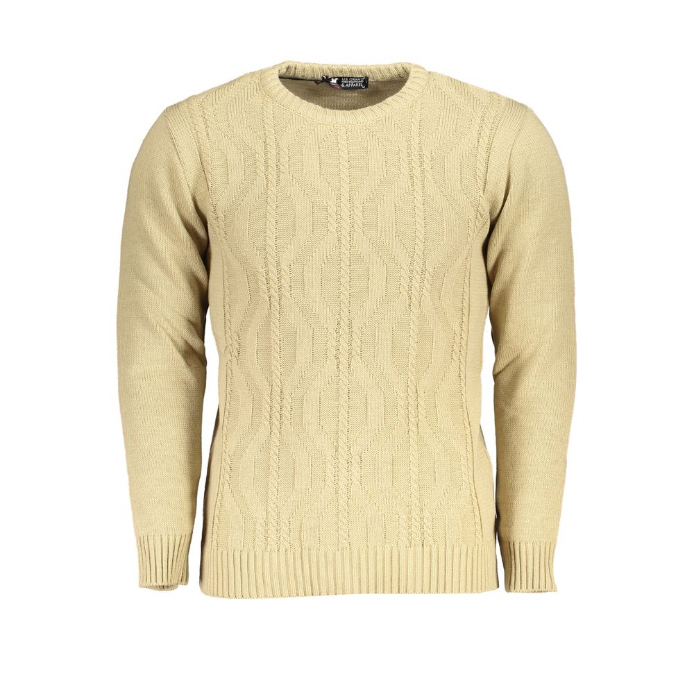 Beige Acrylic Men Sweater
