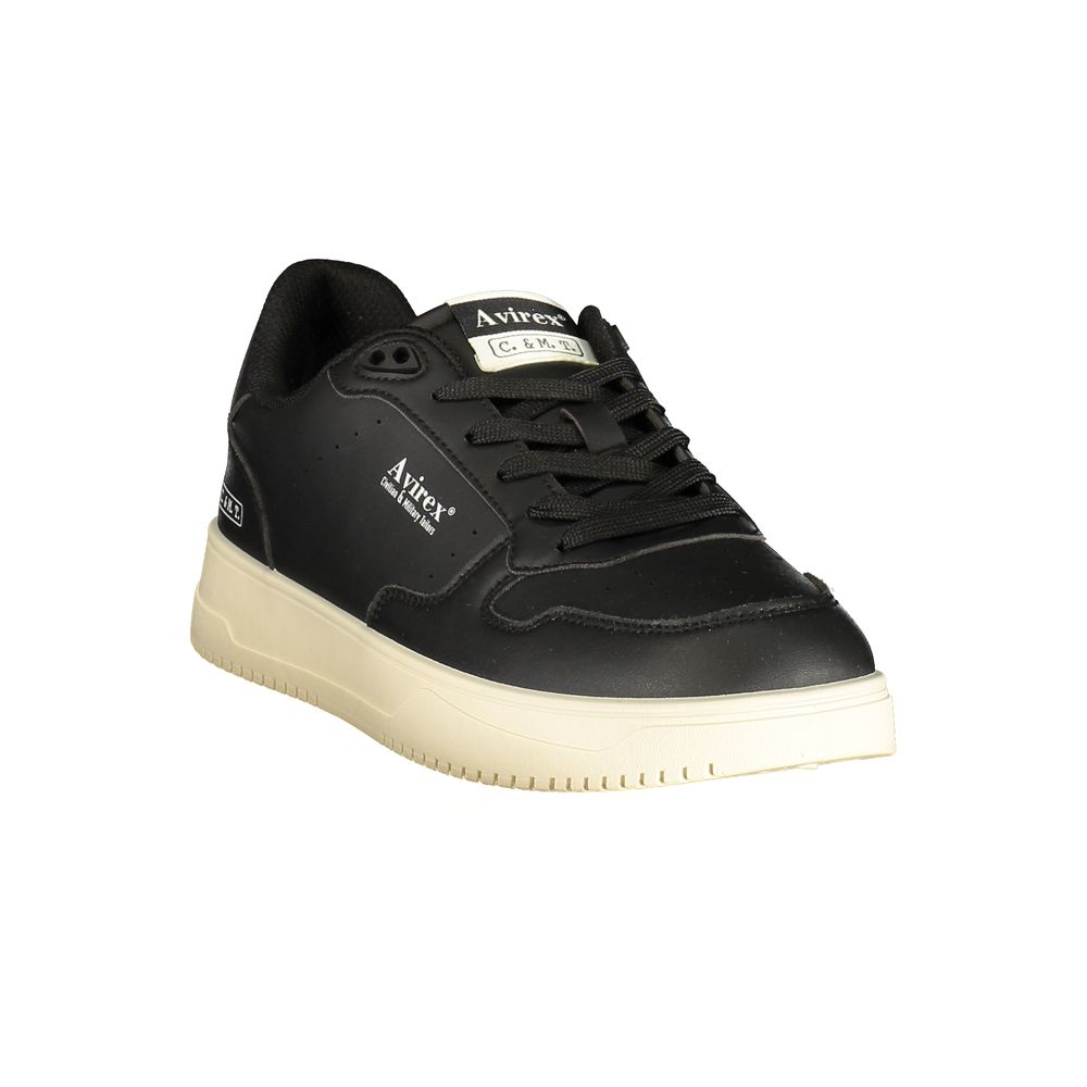 Black Polyurethane Men Sneaker