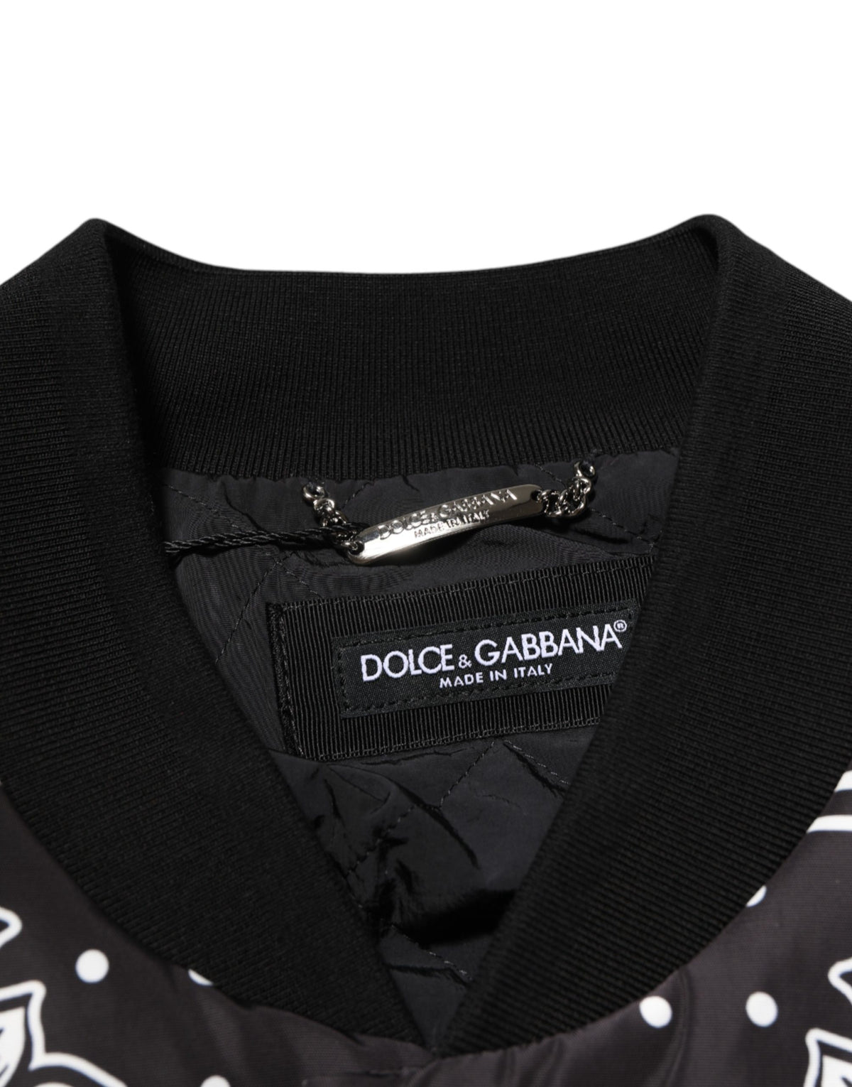 Black White BandanaPrint Men Bomber  Jacket