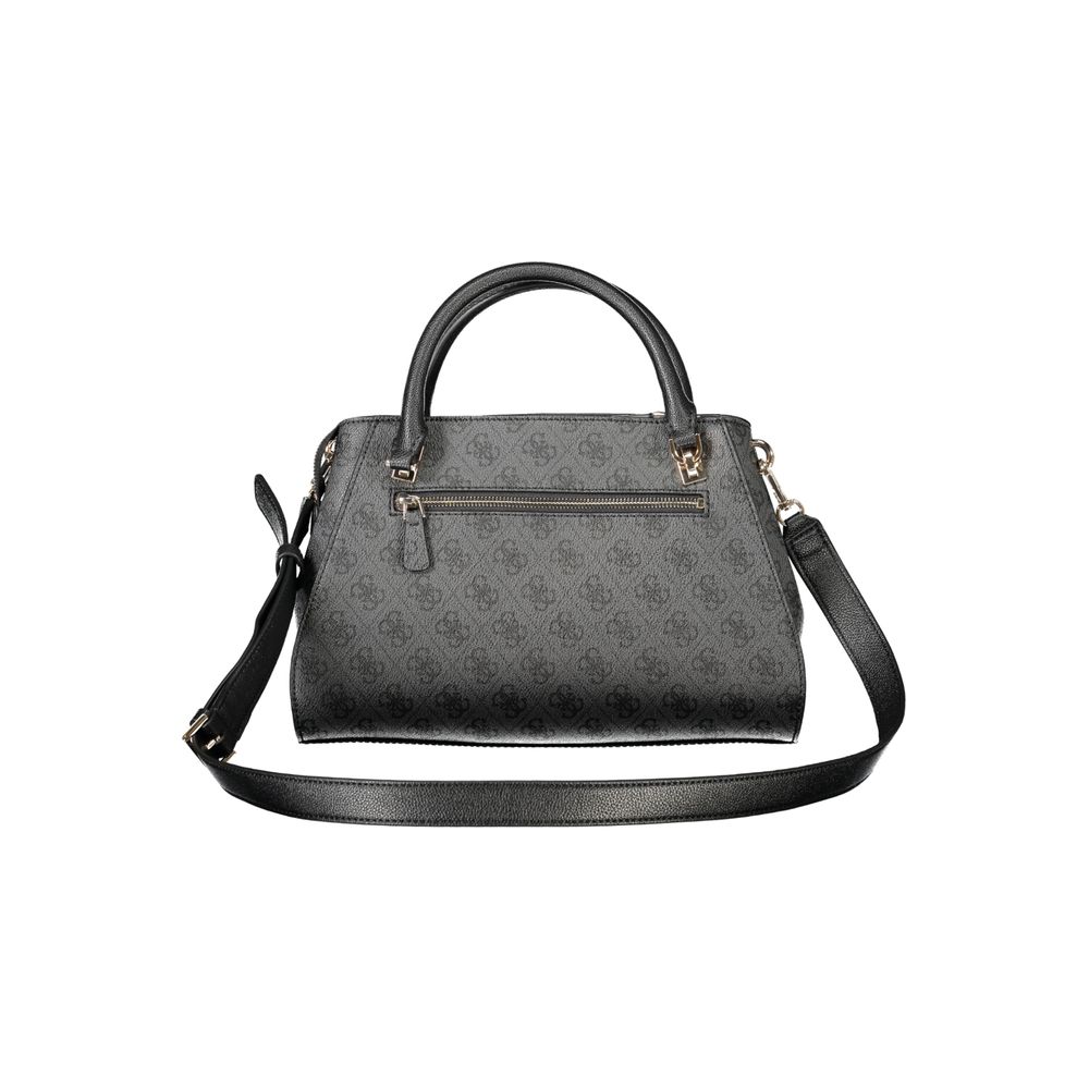 Black Polyurethane Women Handbag