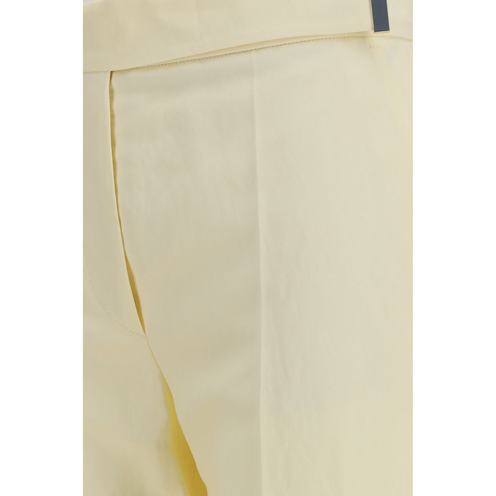 Beige Viscose Flared Pants