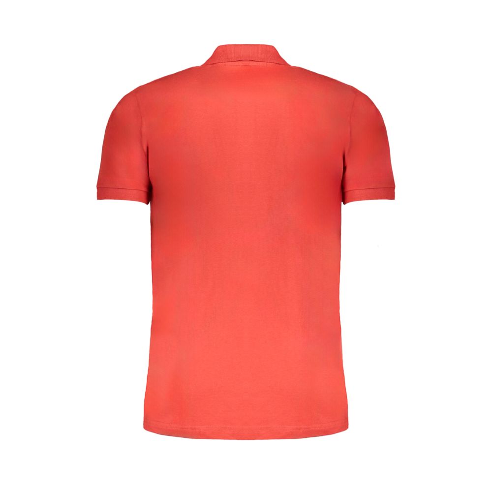 Red Cotton Men Polo Shirt