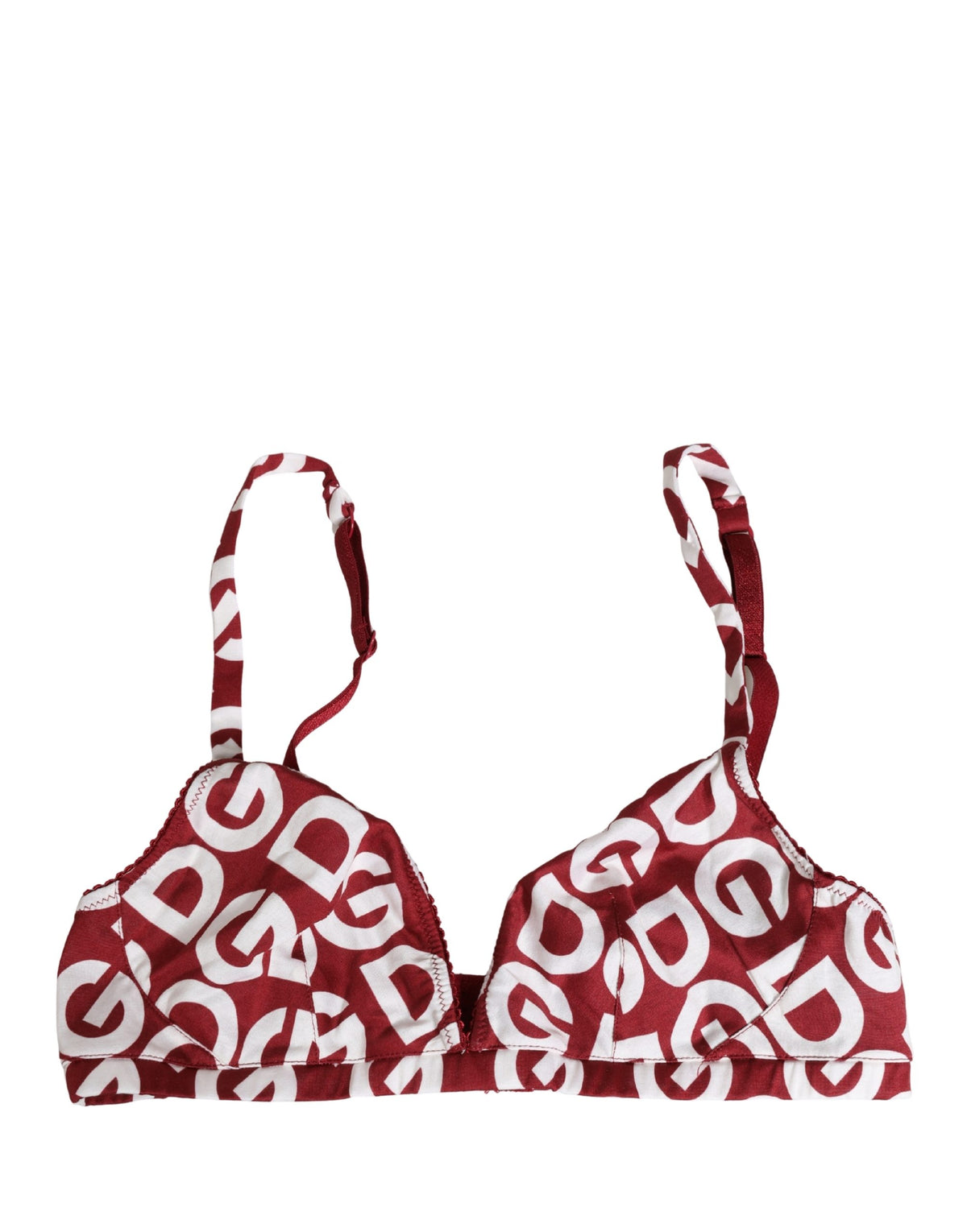 Red Logo Monogram Cotton Soft Cup Bra Underwear